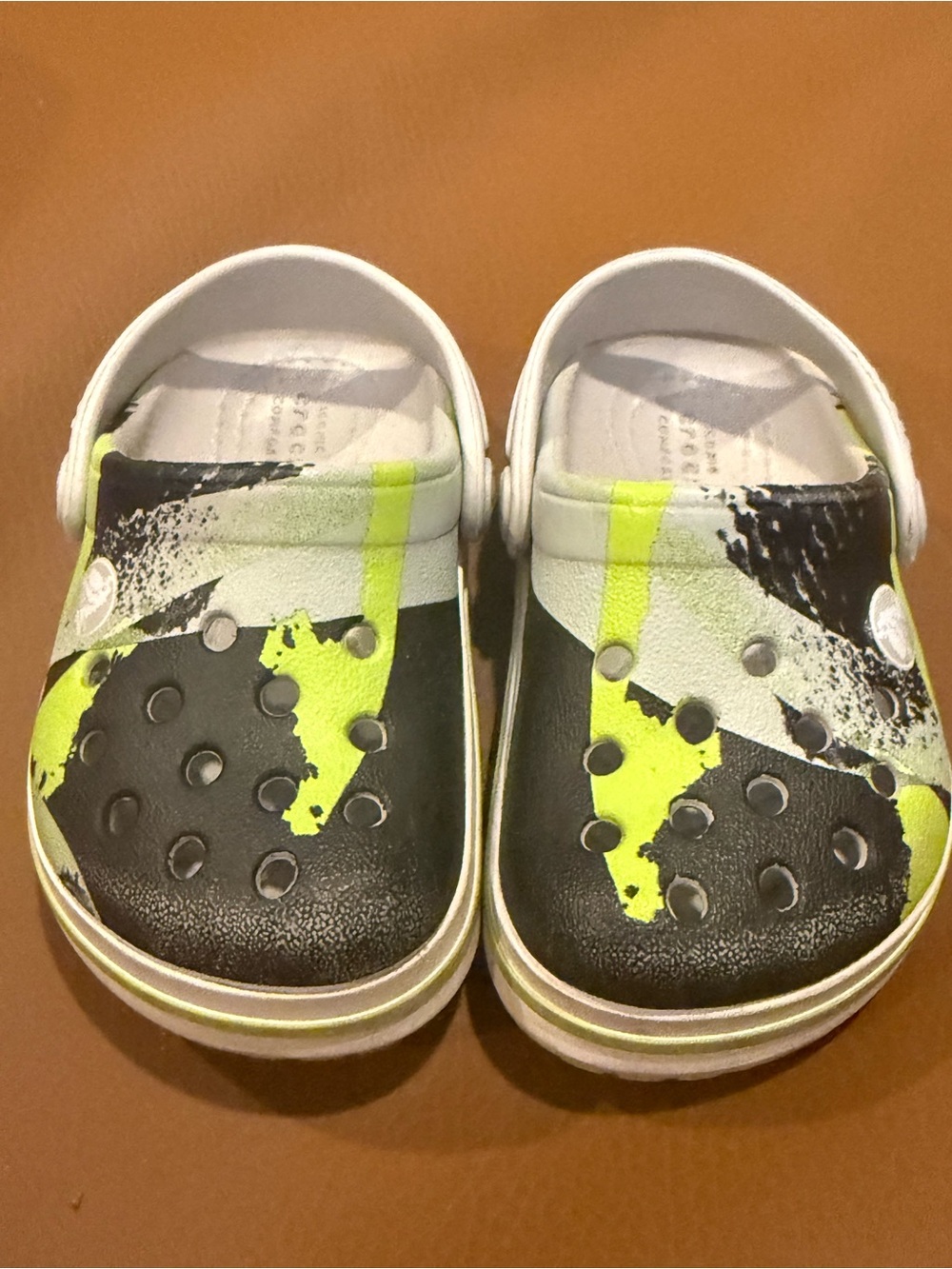 CROCS Kids Clog in Black, White & Neon Yellow